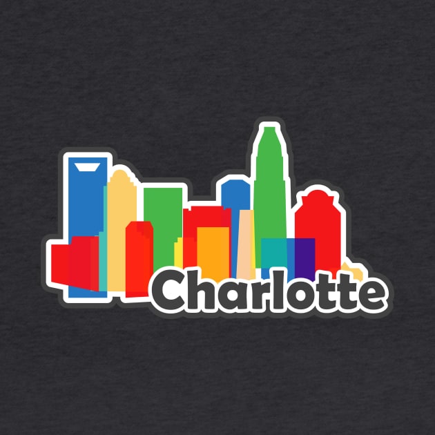 Souvenir for Charlotte North Carolina with Skyline in Modern Colorful geometric shapes by supergeometric